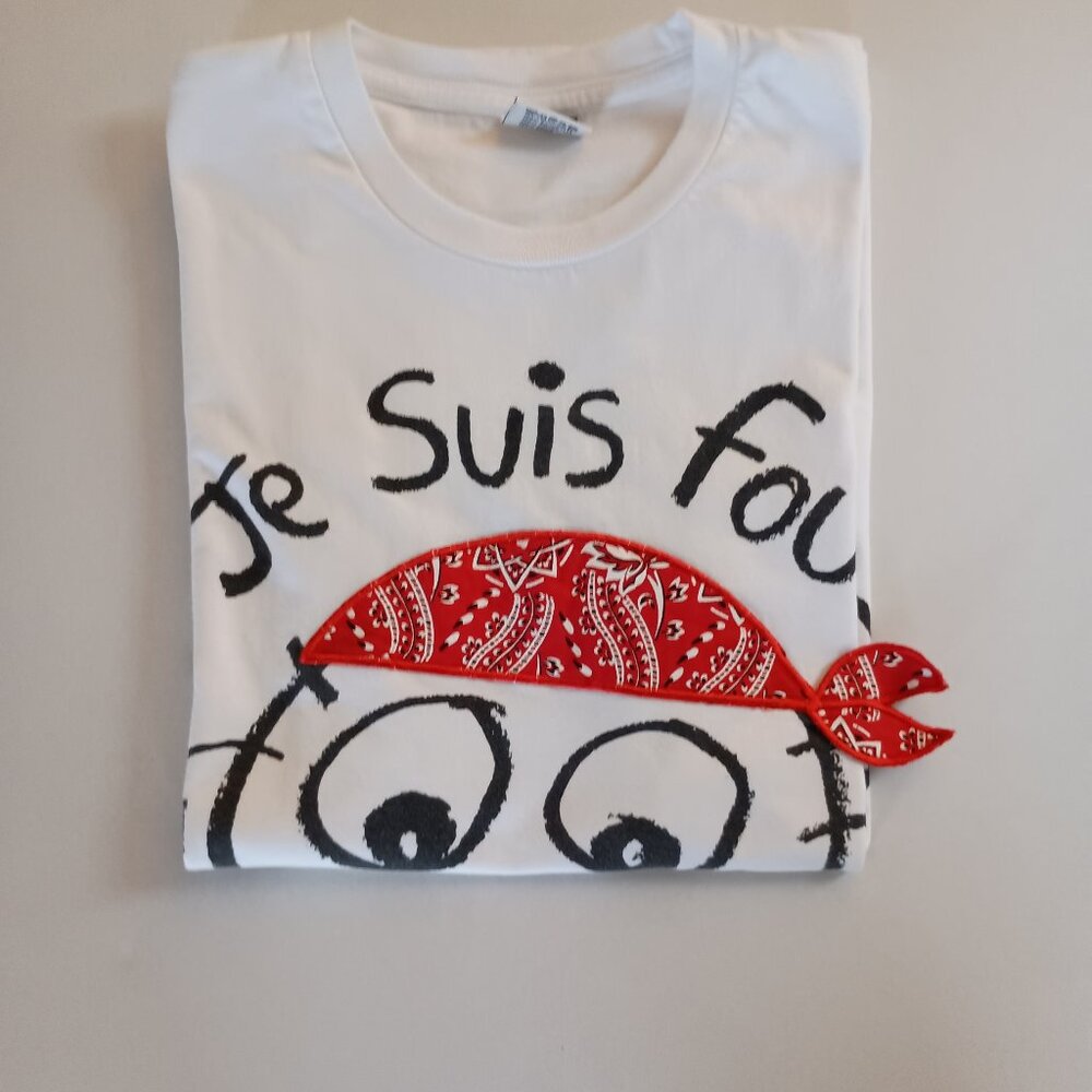 Vintage Men / Unisex Danny First TShirt Je Suis fou de Paris Size M - Picture 4 of 13